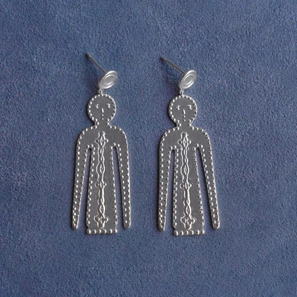 Silver Stoic Mood Minimalist Earrings